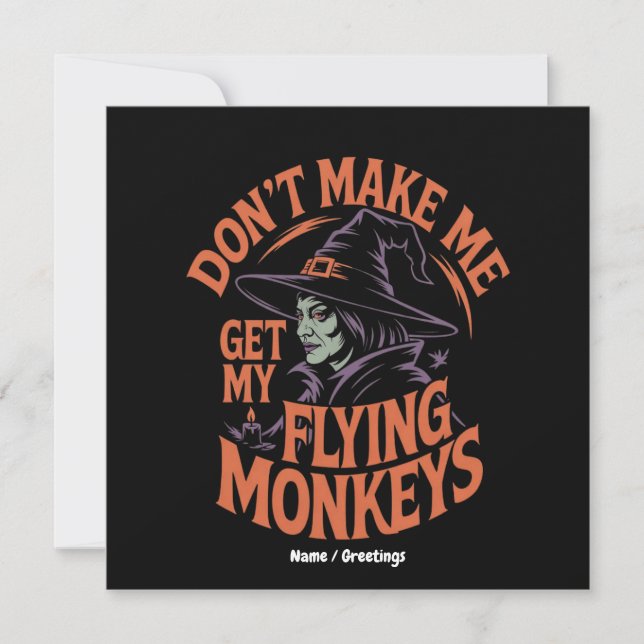 Få mig inte att få min flygande apor att ljuga. inbjudningar (Framsida)