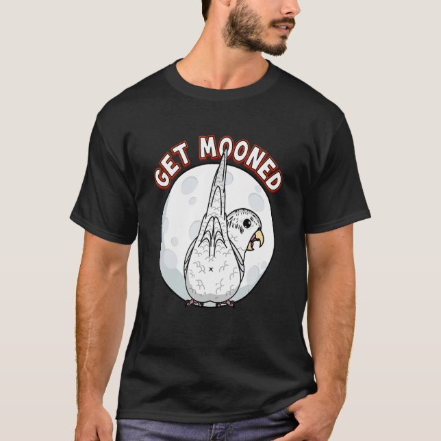 Få mooned I Parrot underflufters I White Budgie B T Shirt (Framsida)