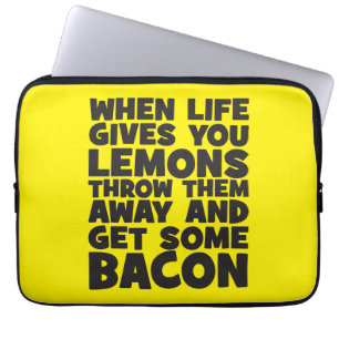 Få någon bacon, när liv ger dig citroner, laptop sleeve