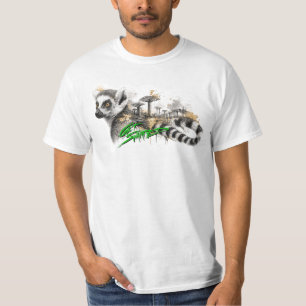 Få Översvämmad Lemurbläck T Shirt