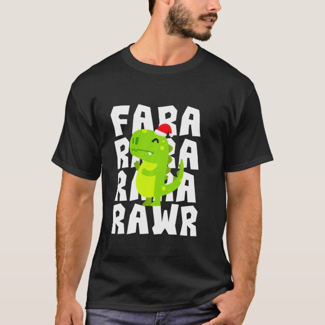 Fa Ra Ra Ra Rawr Funny jul T Rex Dinosaur T Shirt (Framsida)