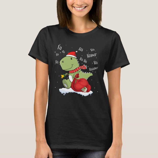 Fa Ra Ra Ra Rawr Träd Rex Funny Julafton Gift T Shirt (Framsida)