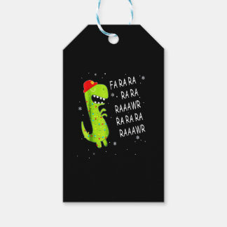 Fa Ra Ra Raaawr T Rex Dinosaur Firefighter Christm Presentetikett