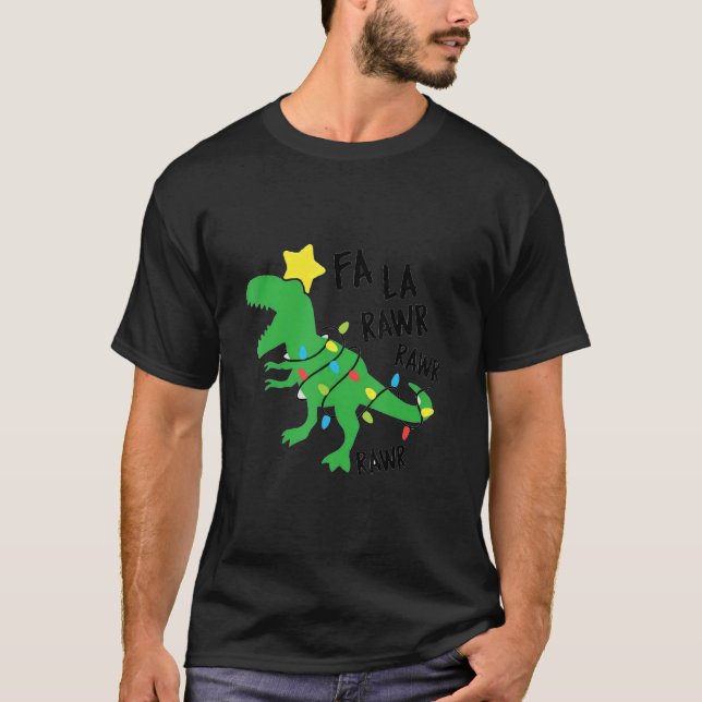 Fa Ra Ra Rawr Santa Rex Dinosaur jul Dino Xm T Shirt (Framsida)