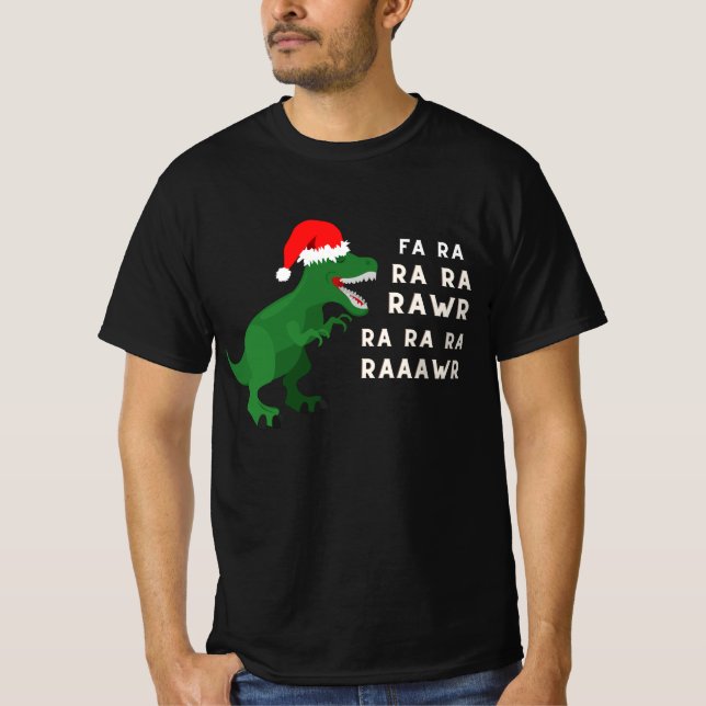 Fa Ra Ra Rawr, T-Rex-julshirt T Shirt (Framsida)