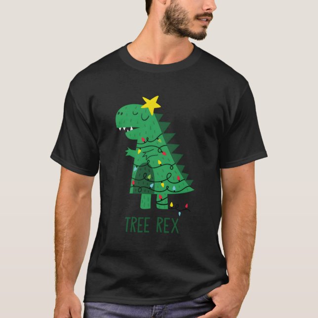 Fa Ra Ra Rawr Träd Rex Merry Dinosaur T Shirt (Framsida)