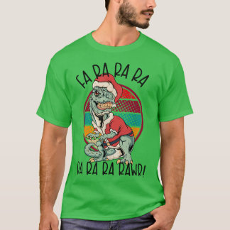 Fa Ra RAWR Funny Santa och TREX God jul TREX T Shirt