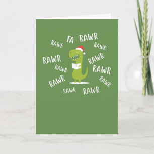 Fa rawr rawr Funny jul Singing T-Rex Helgkort
