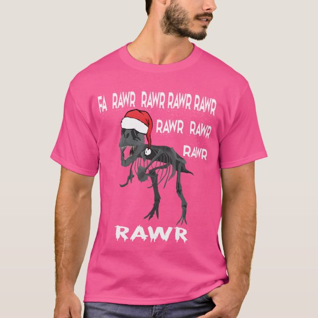 Fa Rawr Rawr Funny T-Rex Dinosaur-jul ugly T Shirt (Framsida)