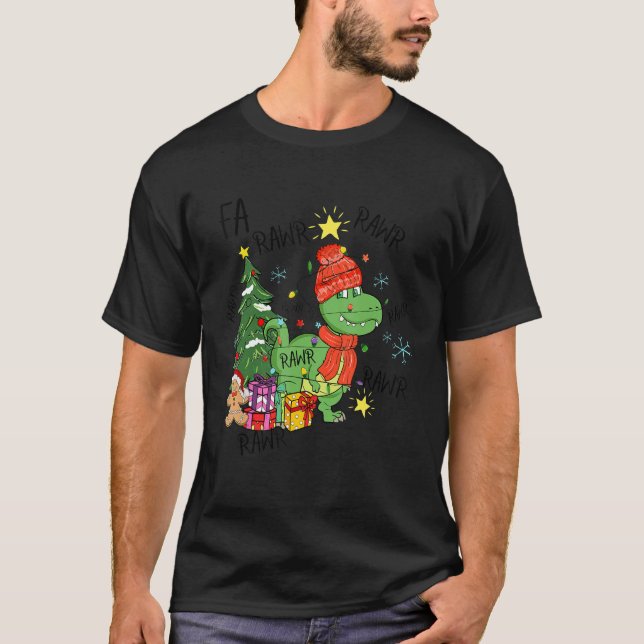 Fa Rawr Rawr rex Christmas T Shirt (Framsida)