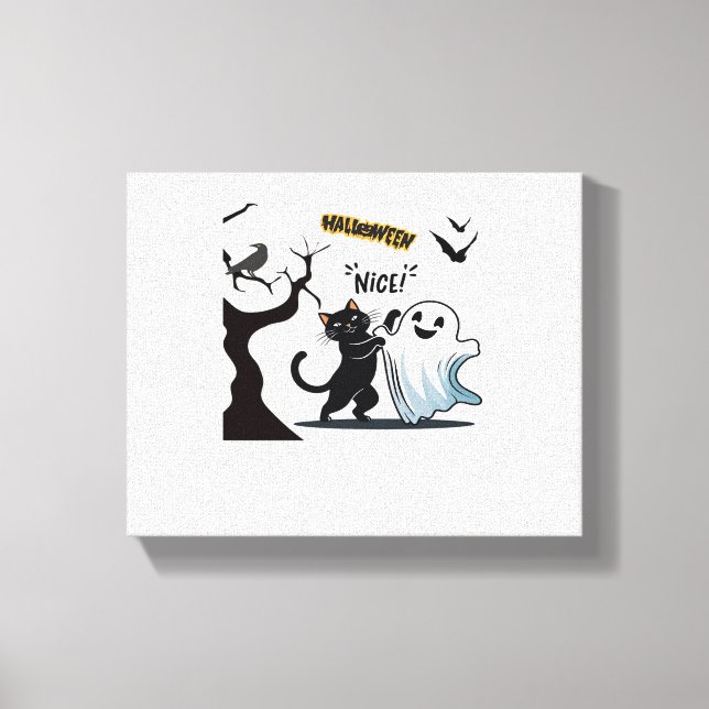 Få redo för ett tjuvtakulärt Halloween Nice party Canvastryck (Framsida)