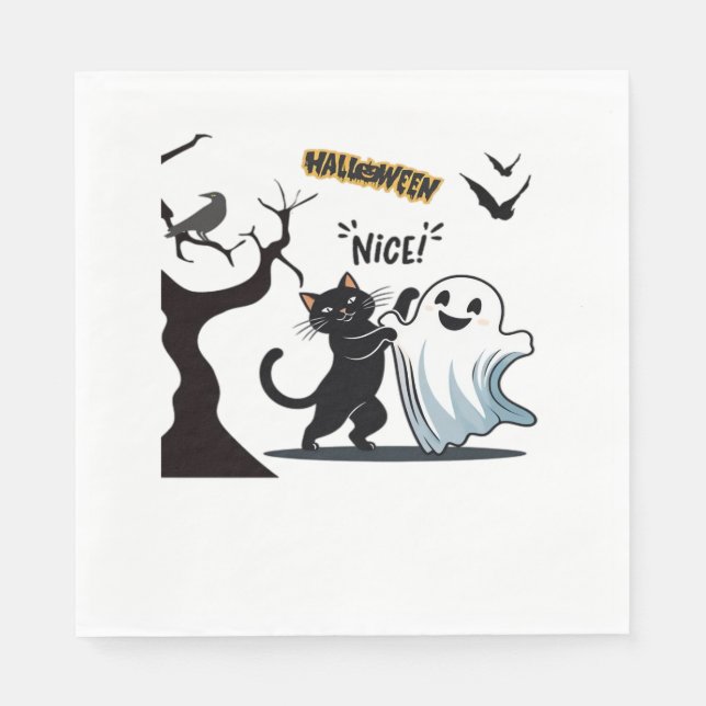 Få redo för ett tjuvtakulärt Halloween Nice party Pappersservett (Framsidan)