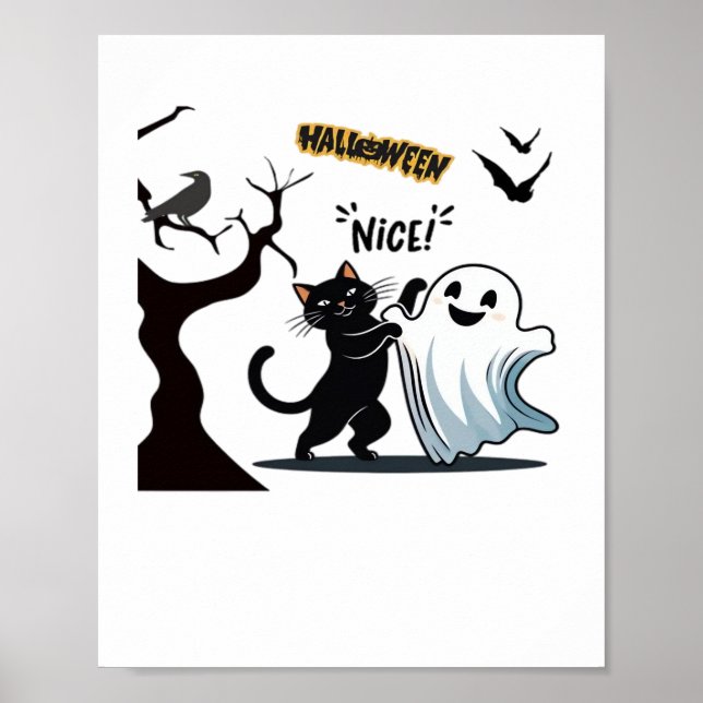 Få redo för ett tjuvtakulärt Halloween Nice party Poster (Framsidan)