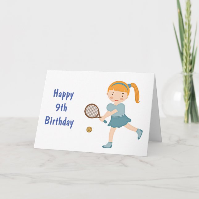 FÅ REDO FÖR ROLIGT LYCKLIG **9th* BIRTHDAY-KORT Kort (Framsida)
