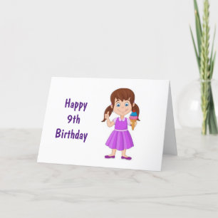 FÅ REDO FÖR ROLIGT LYCKLIG **9th* BIRTHDAY-KORT Kort