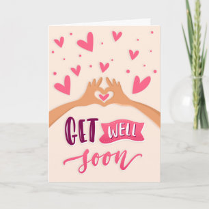 Få snart Händer med Hearts Hälsning Kort