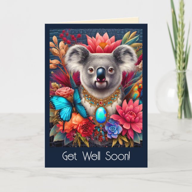 Få snart kort Aussie Koala Bear Hugs och Kärlek (Framsida)
