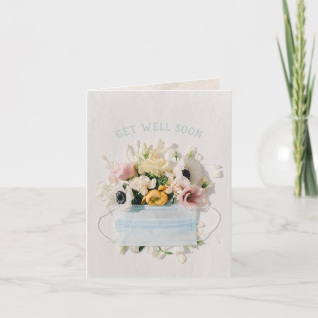 Få snart medicinsk mask Bouquet Kort (Framsida)