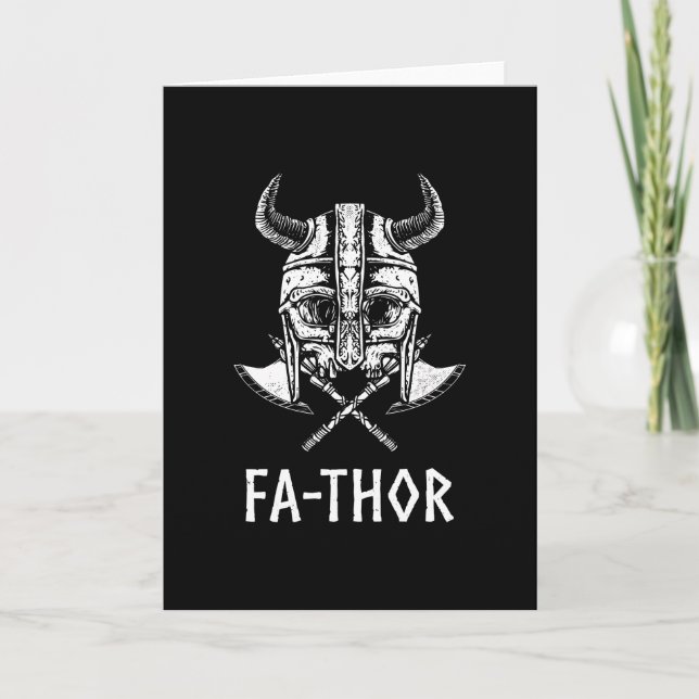 Fa-Thor Nordic Viking Skull Far Pappa Pappa Kort (Framsida)