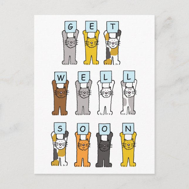 Få tillgång snart till katter av Tecknad i cute Vykort (Framsida)