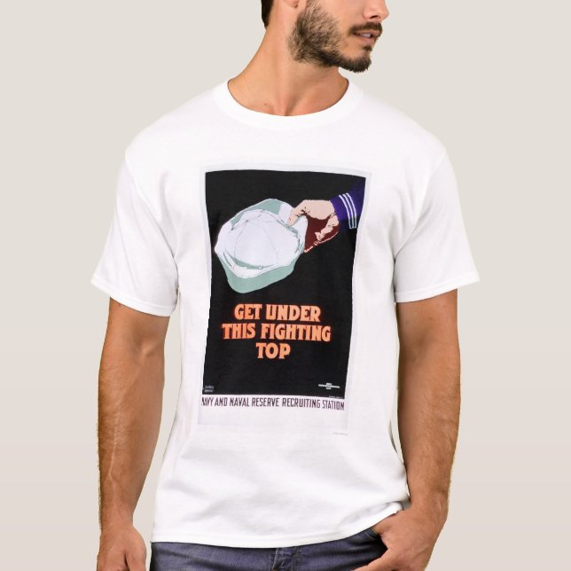 Få under denna bästa stridighet - marinen t shirt (Framsida)
