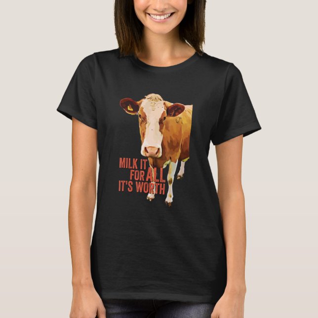 Få ut det mesta av det  Sött ko-idiom-meme-qu T Shirt (Framsida)