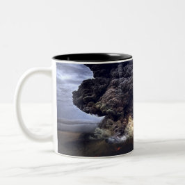 Få utbrott vulkan på berg Två-Tonad mugg