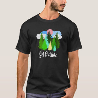 Få Utomhus Utomhus Camping Vandring Skog Träd Land T Shirt