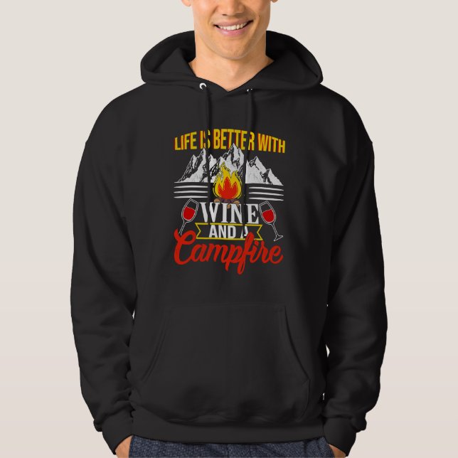 Få Vin bättre liv med Vin Hoodie (Framsida)