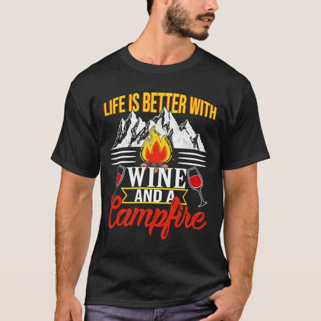Få Vin bättre liv med Vin T Shirt (Framsida)
