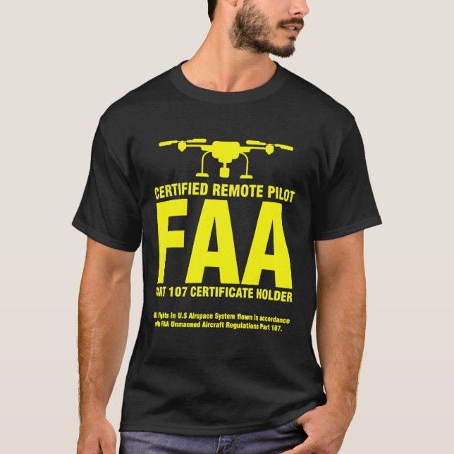 Faa Auktoriserad Drone Pilot for Remote Pilots T Shirt (Framsida)