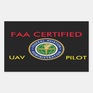 FAA AUKTORISERAD DRONE STICKER REKTANGULÄRT KLISTERMÄRKE