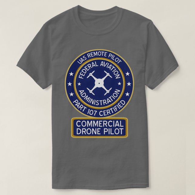 FAA kommersiell dronpilot T Shirt (Design framsida)