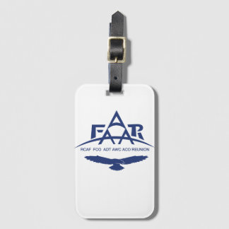 FAAAR-Logotyp på luggagetagg Bagagebricka