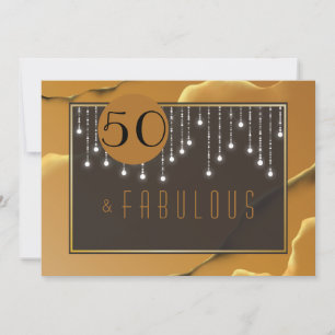 Fab 50:e födelsedag Guld Roligt-inbjudan Inbjudningar