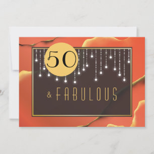 Fab 50:e födelsedagskallelsen Röd inbjudan till El