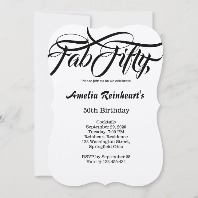 Fab 50 Födelsedagsfester Inbjudningar (Framsida)