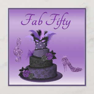 Fab 50 Lila Diva Cake, Gnistra Högklackar Inbjudningar