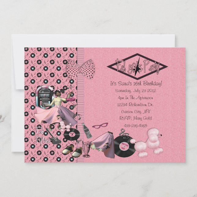 Fab 50-talpartyinbjudningar inbjudningar (Framsida)