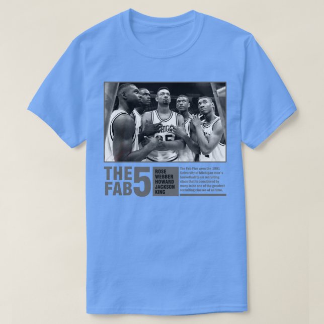 Fab 5 BW Retro T Shirt (Design framsida)