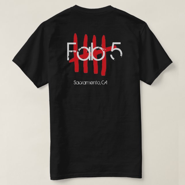 FAB 5-skjortor T Shirt (Design baksida)