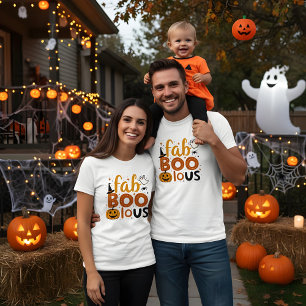 Fab Boo Lous Cute Halloween Text & Graphic Design T Shirt