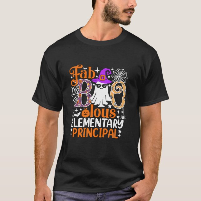 Fab Boo Lous Elementary Principal Funny Halloween T Shirt (Framsida)