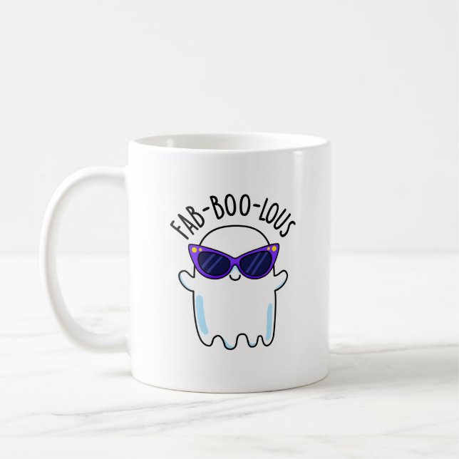 Fab-Boo-Lous Funny Ghost Pun Kaffemugg (Vänster)