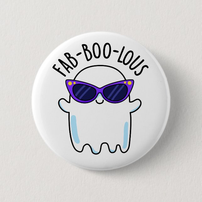 Fab-Boo-Lous Funny Ghost Pun Knapp (Framsida)