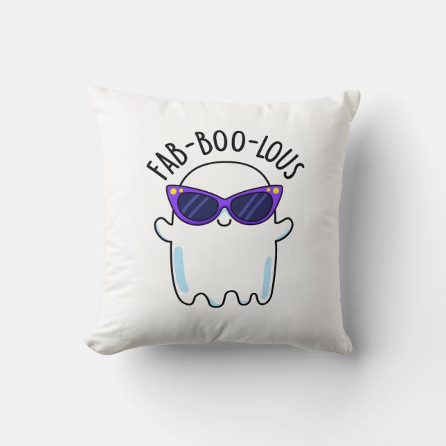 Fab-Boo-Lous Funny Ghost Pun Kudde (Framsida)