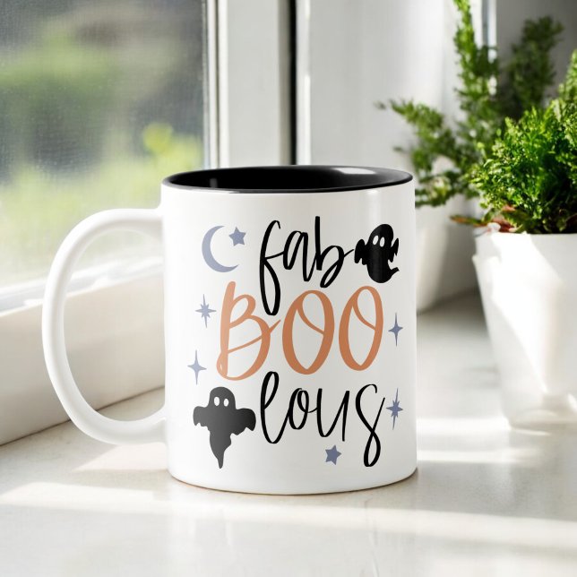 fab Boo lous Funny Ghost Womens Halloween Två-Tonad Mugg (Skapare uppladdad)