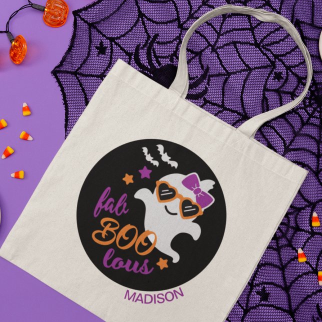 Fab Boo Lous Halloween Ghost Personlig Namn Tygkasse (Skapare uppladdad)