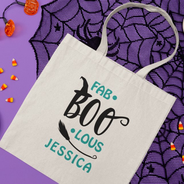 Fab-Boo-Lous Halloween Witch Personlig Namn Tygkasse (Skapare uppladdad)