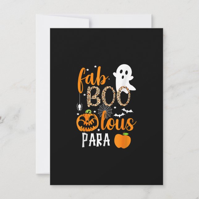 Fab Boo Lous Para Funny Halloween Teaching Inbjudningar (Framsida)